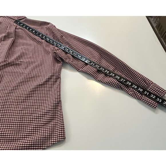 Ralph Lauren Shirt Mens Large Red White Gingham Plaid Custom Fit Long Sleeve - Picture 7 of 10